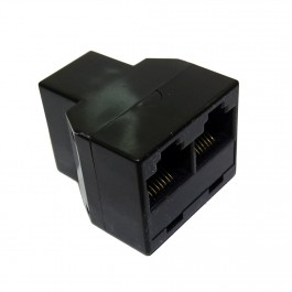 Adaptateur RJ11 - 2xRJ11 - Femelle (coloris : noir)