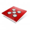 Interrupteur sans fil Edisio modèle Diamond Rouge 5 touches avec base Blanche