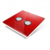 Interrupteur sans fil Edisio modèle Diamond Rouge 2 touches avec base Blanche