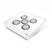 Interrupteur sans fil Edisio modèle Diamond Blanc 5 touches avec base Blanche