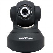 Caméra IP HD 720p noire motorisée vision nocturne WiFi - Foscam