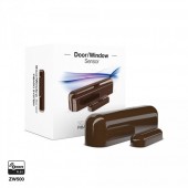 Capteur d'ouverture Z-Wave Plus avec entrée contact sec (marron foncé) - Fibaro