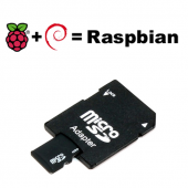 Carte Micro SD 4Go (adaptateur inclus) avec système Raspbian Jessie