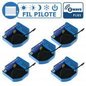 Lot de 5 modules Fil Pilote encastrable Z-Wave Plus - QUBINO