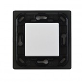 Interrupteur blanc 1 touche sans plaque - support noir