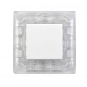 Interrupteur blanc 1 touche sans plaque - support transparent