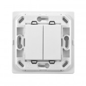 Interrupteur 2 touches sans fil - sans plaque - support blanc