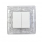 Interrupteur 2 touches sans fil - sans plaque - support transparent