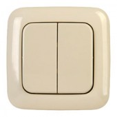 Cadre et double bouton finition BJ creme pour interrupteur mural sans fil