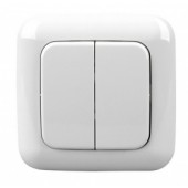 Cadre et double bouton finition BJ articwhite pour interrupteur mural sans fil