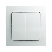 Cadre et double bouton finition Paris pour interrupteur mural sans fil