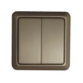 Interrupteur mural sans fil double -Bronze- Chacon